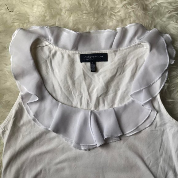 Jones New York White Ruffle Blouse - Picture 3 of 4